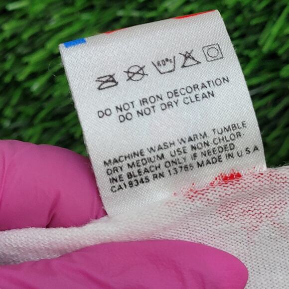 Vintage 80s American Flag AOP Shirt Womens Medium 18x26 USA - Picture 7 of 13